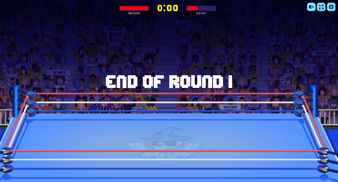 Wrestle Bros arcade match victory screen